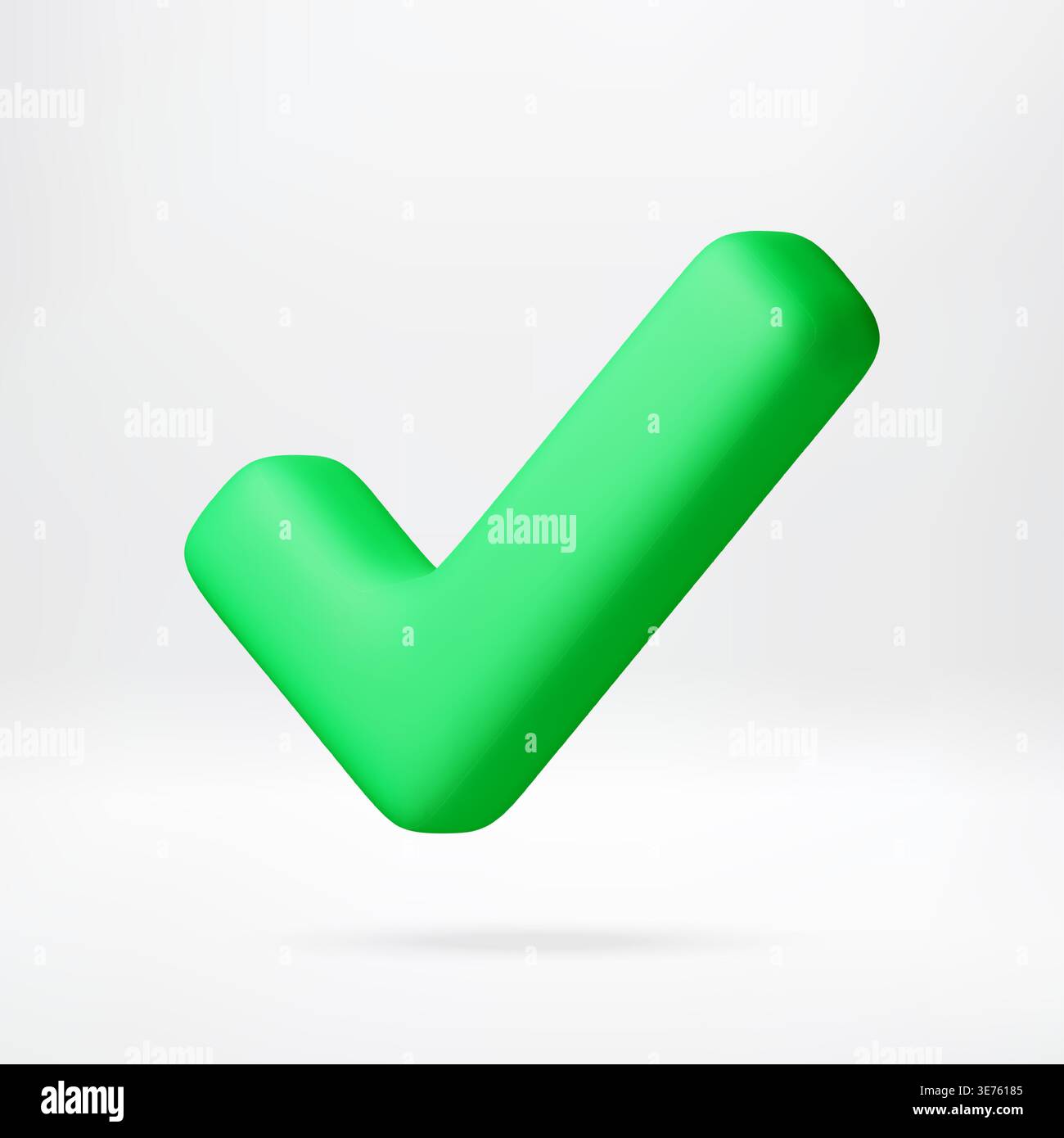 Green check mark in 3d style Stock Vector