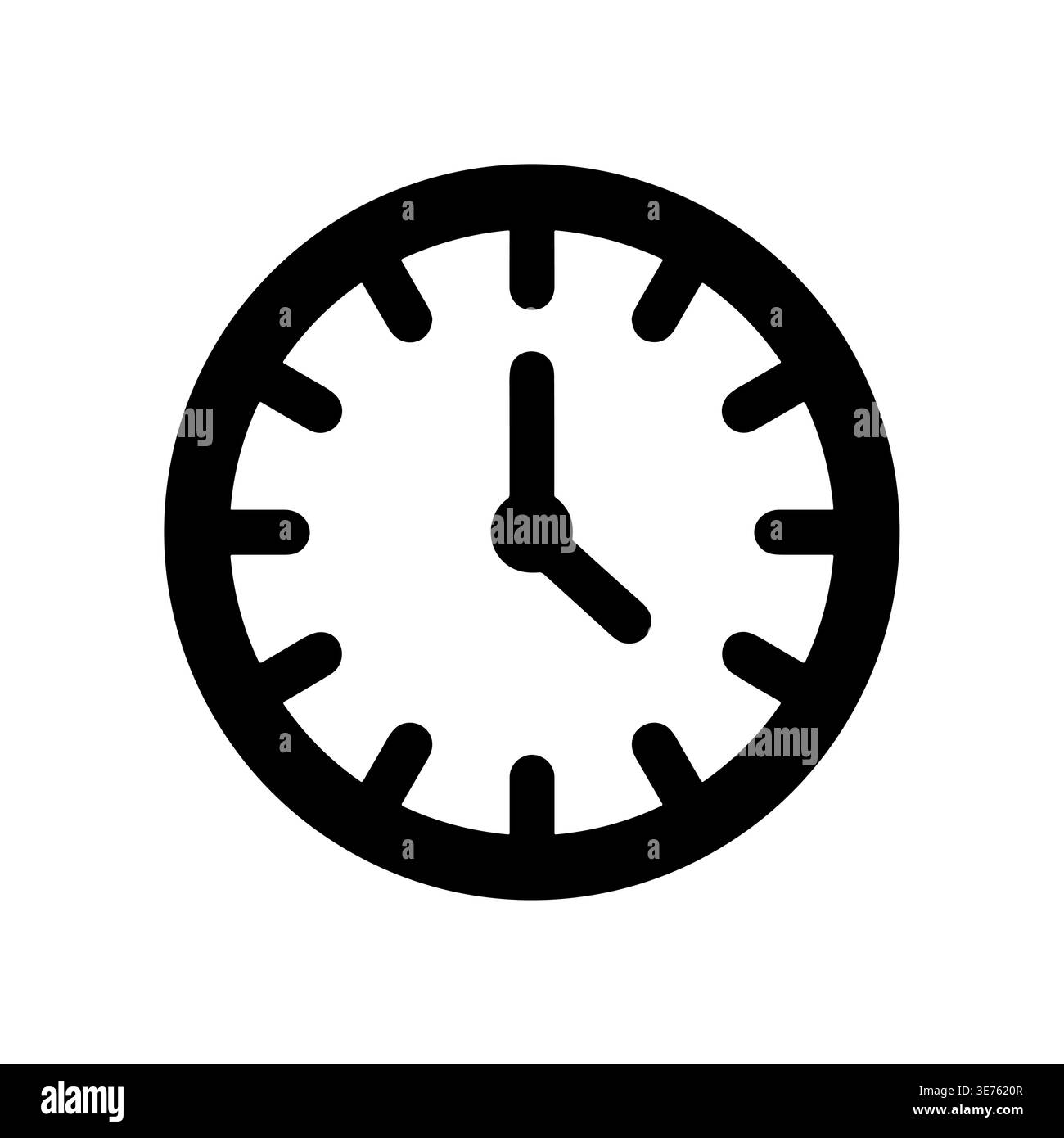 Black and white clock icon simple minimal design vector Stock Vector