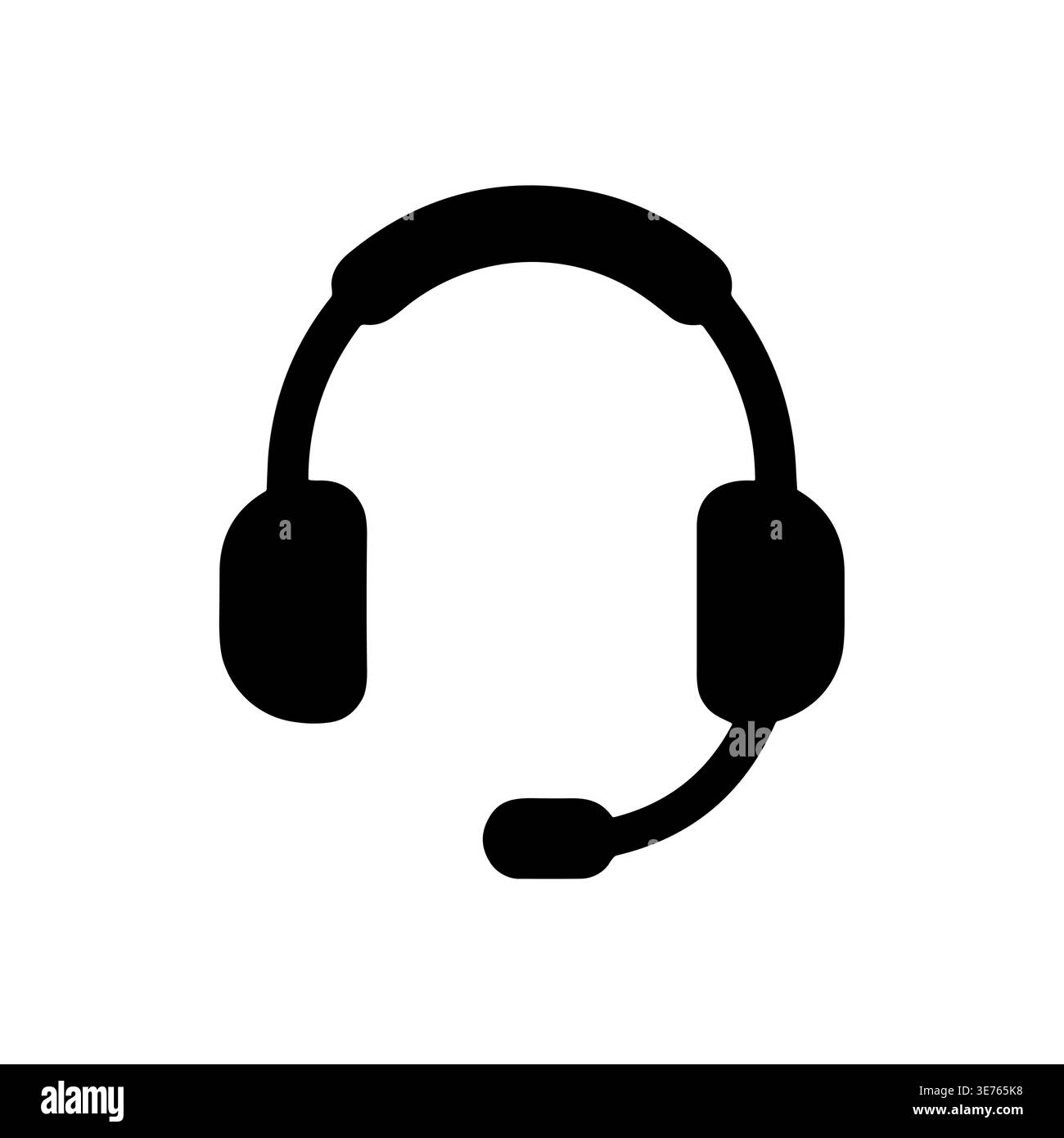 Black headset icon illustration isolated on white background vector Stock Vector