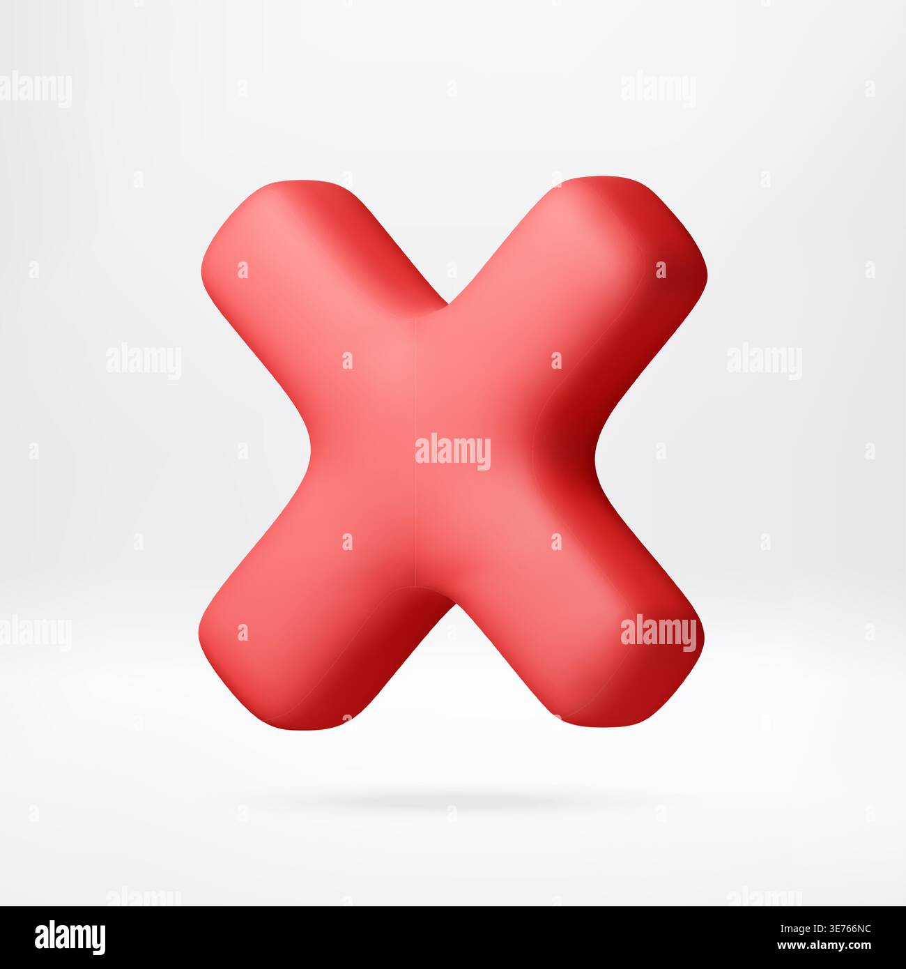 Red 3d cross mark symbol. Stock Vector