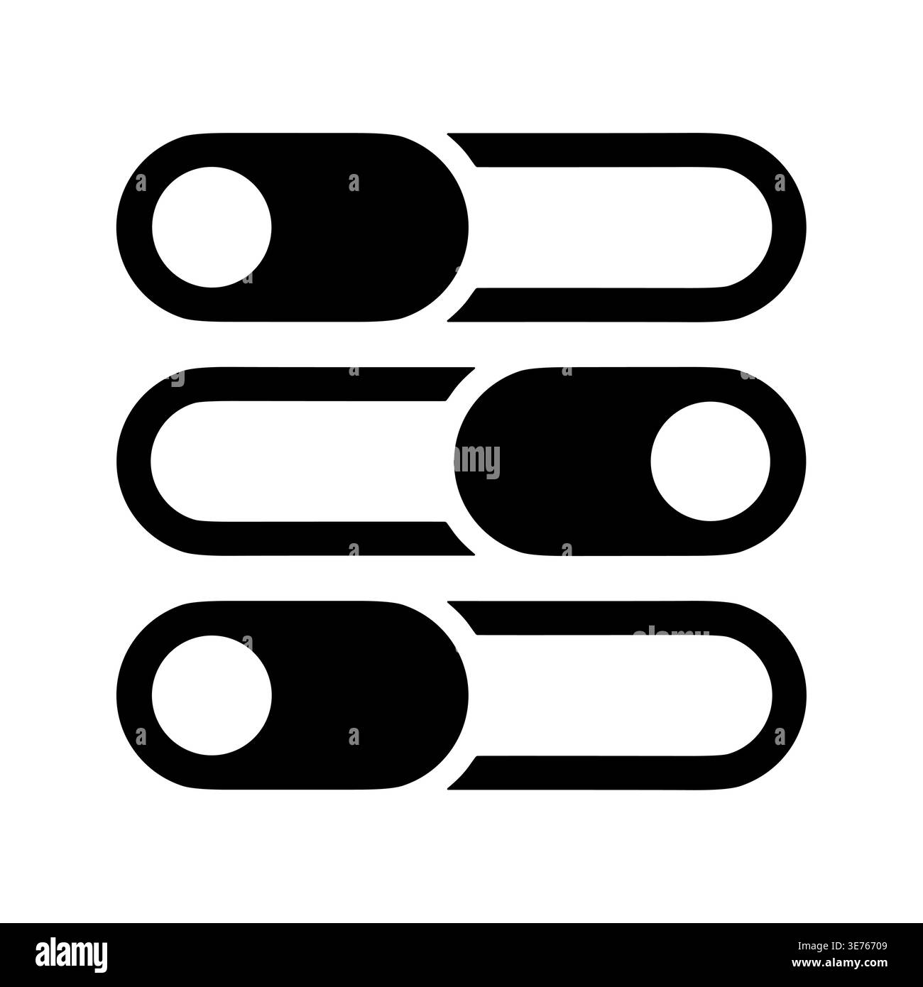 Minimalist toggle switch icons for on off states vector Stock Vector