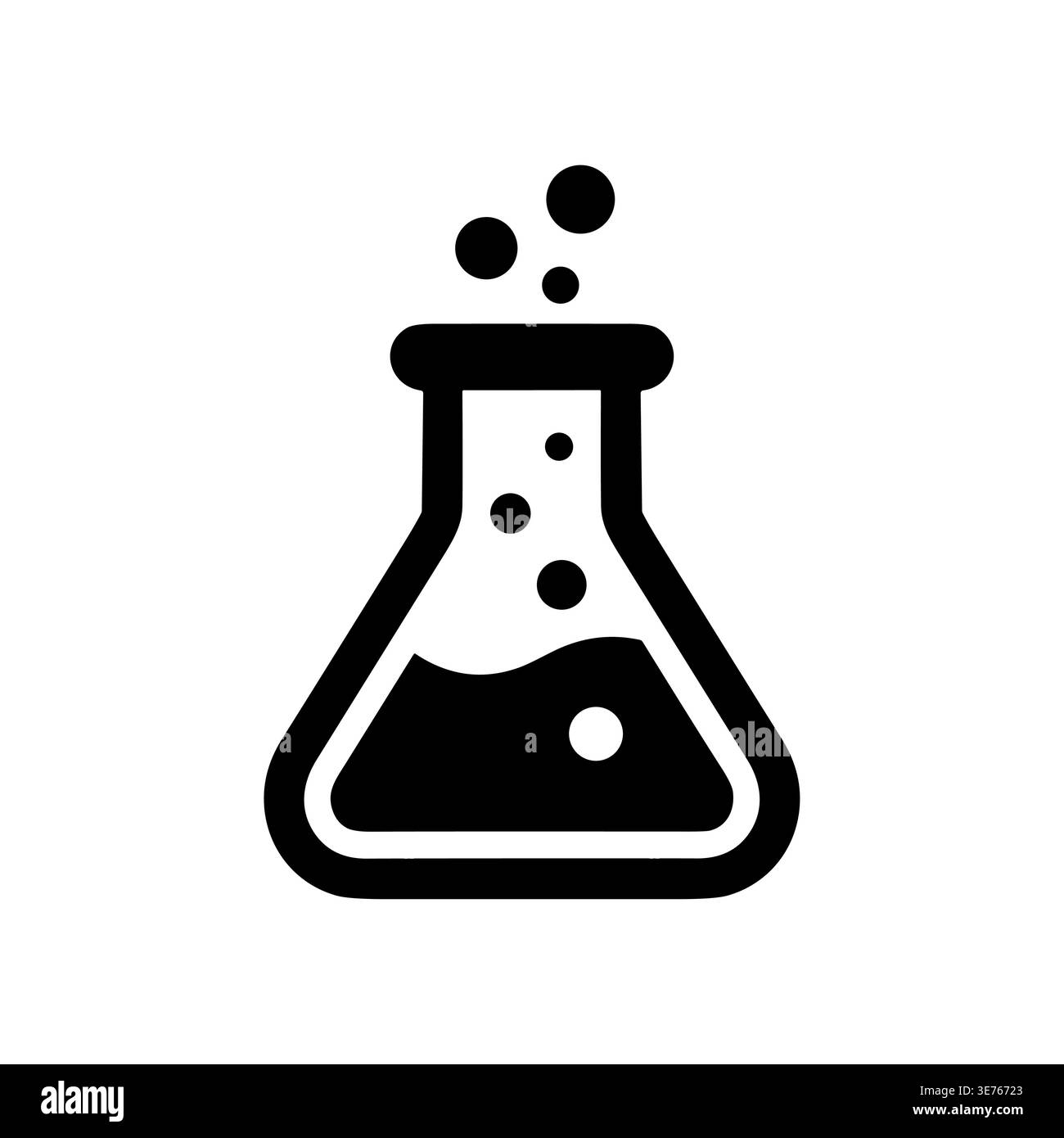 Chemical Erlenmeyer flask with bubbles vector icon illustration design Stock Vector