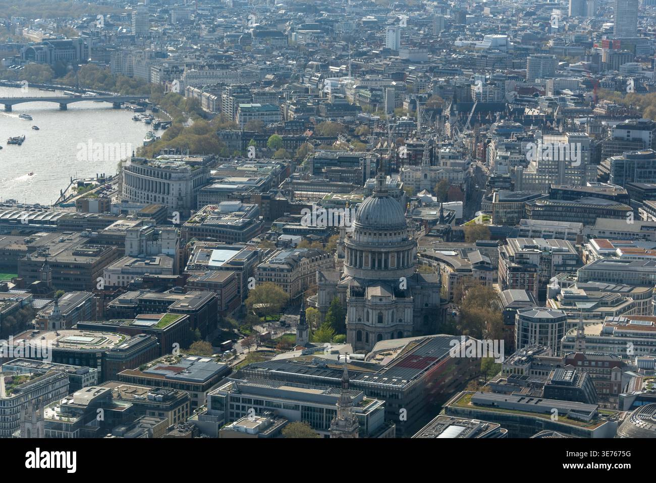 Birds eye view of the City of London, UK Stock Photo