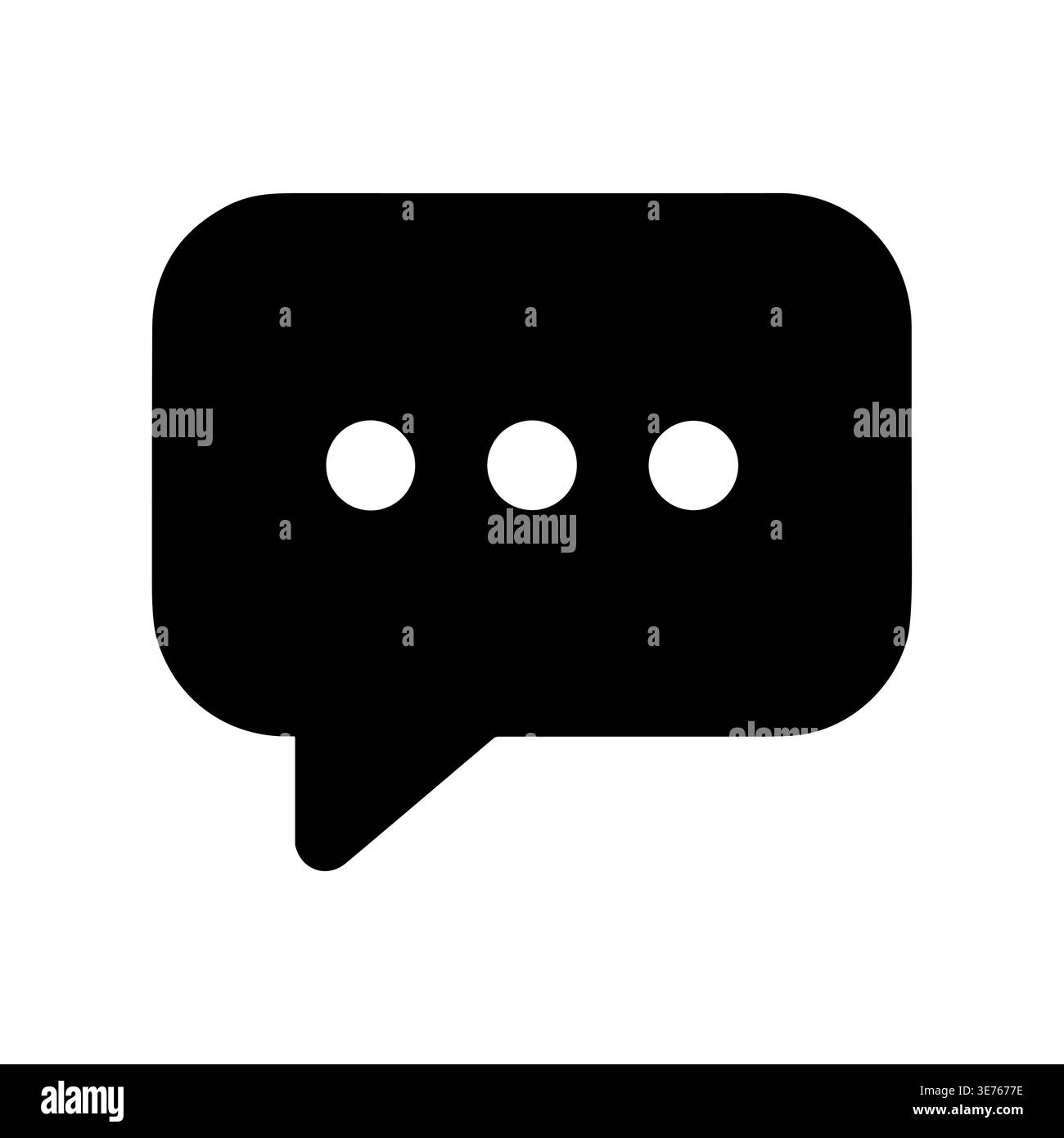 Black speech bubble with ellipsis simple minimal vector icon Stock Vector