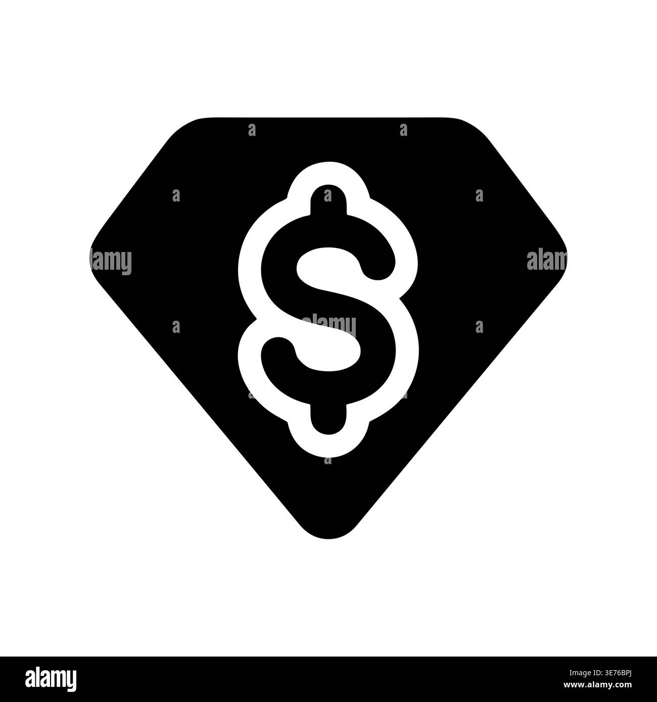 Diamond with Dollar Sign Icon in Black Silhouette Style Stock Vector ...