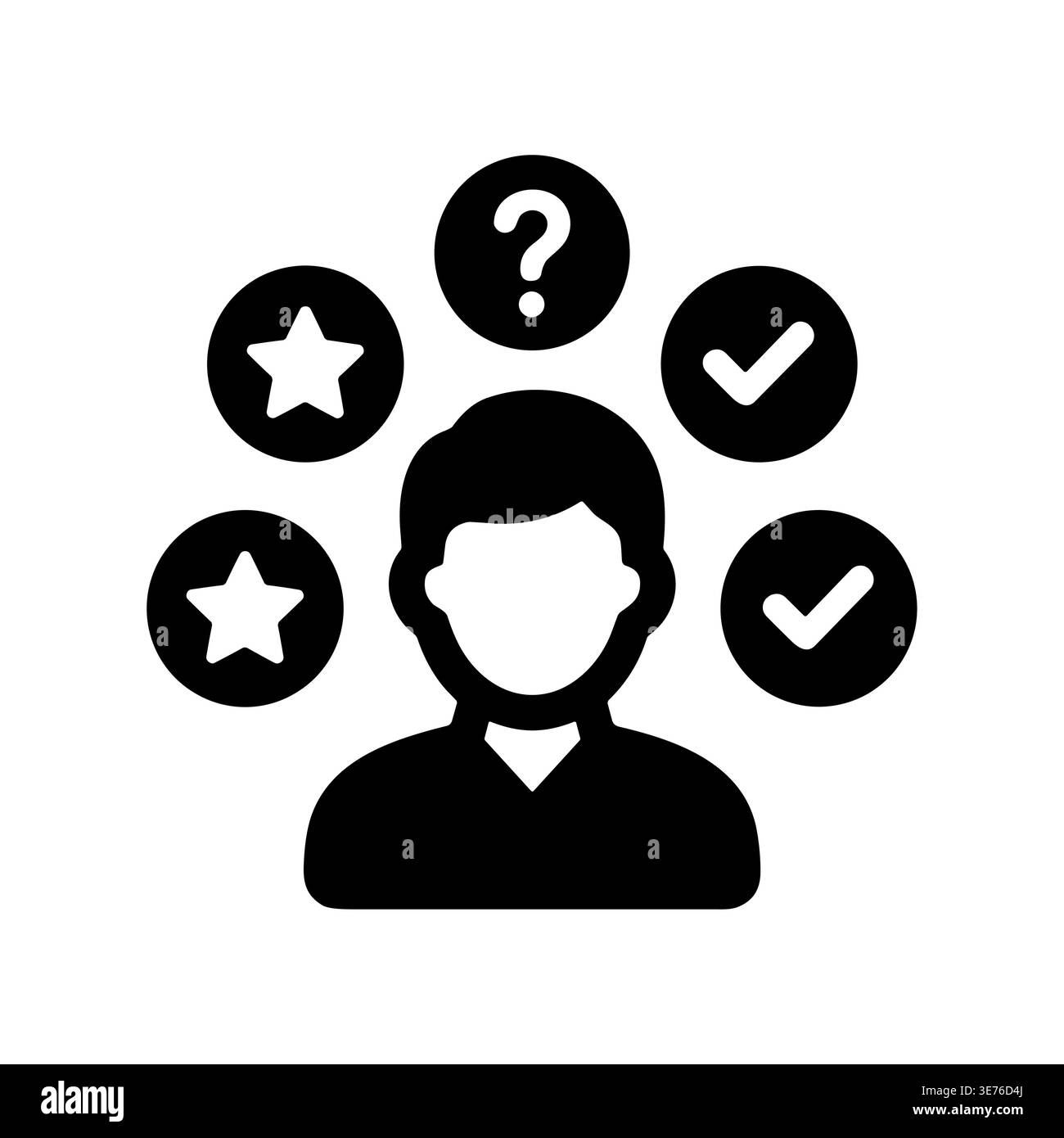 Black silhouette of person making decision, options, problem solving Stock Vector