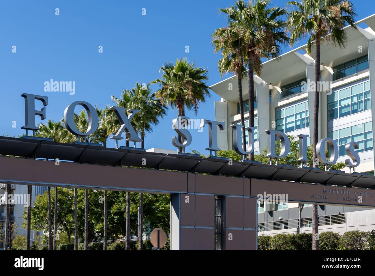 The entrance to Fox Studio in Los Angeles, California, USA. Stock Photo