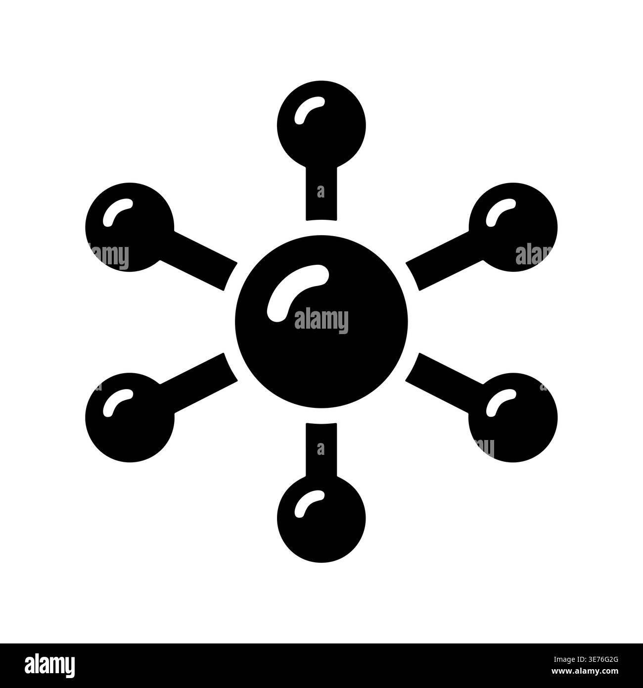 Black atom model icon illustration on isolated white background Stock ...