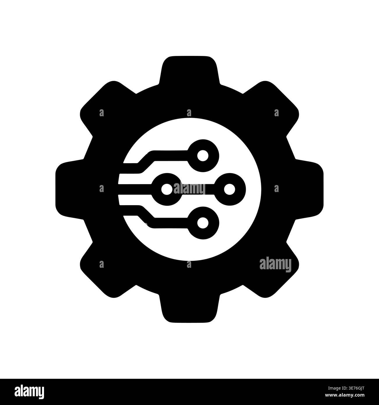 Gear with microchip icon, technology settings simple vector illustration Stock Vector