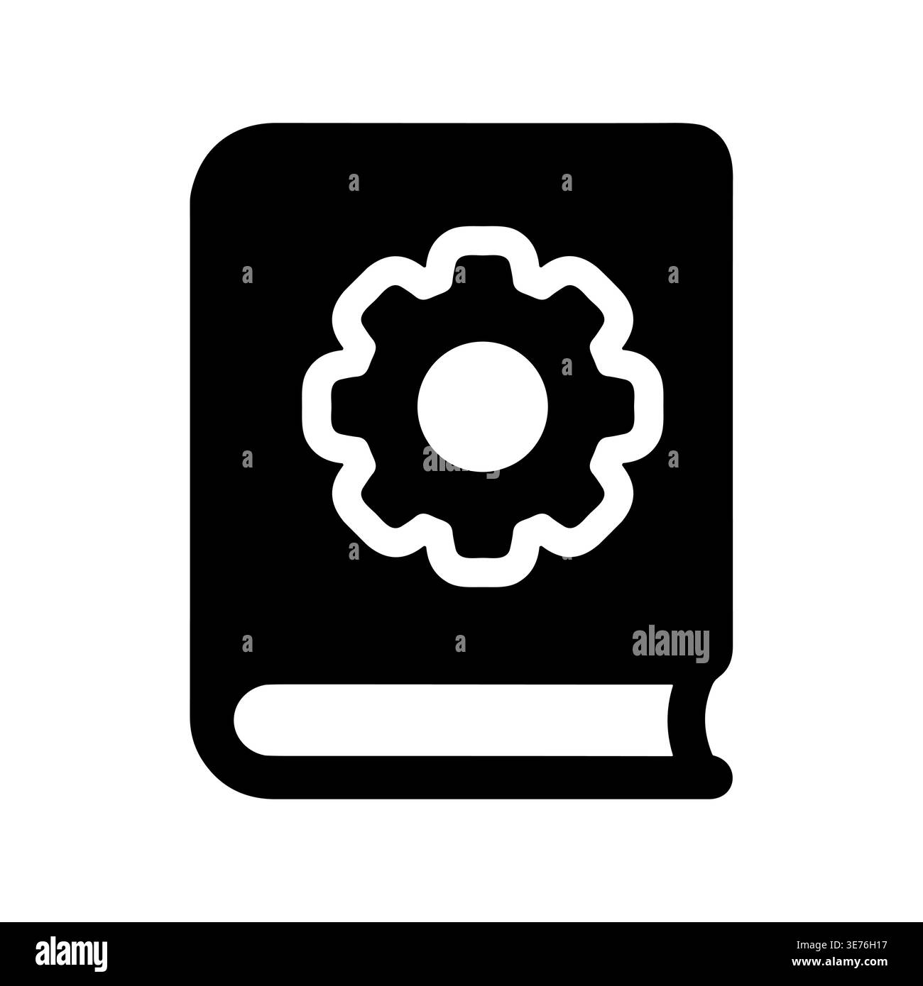 User manual icon vector illustration, settings guide, book, cogwheel Stock Vector