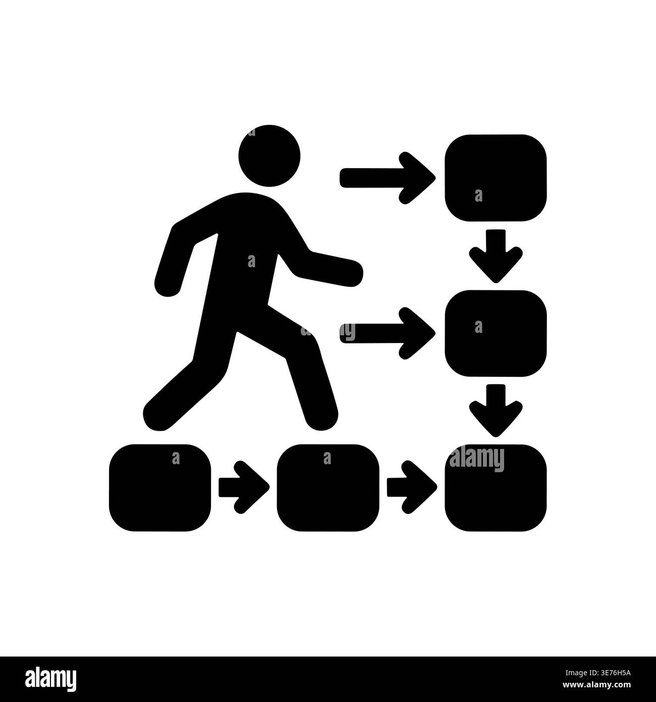 Flowchart icon showing steps and process, vector illustration Stock ...