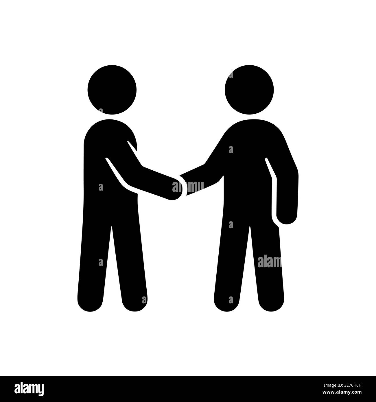 Simple black glyph icon of two people shaking hands Stock Vector Image ...