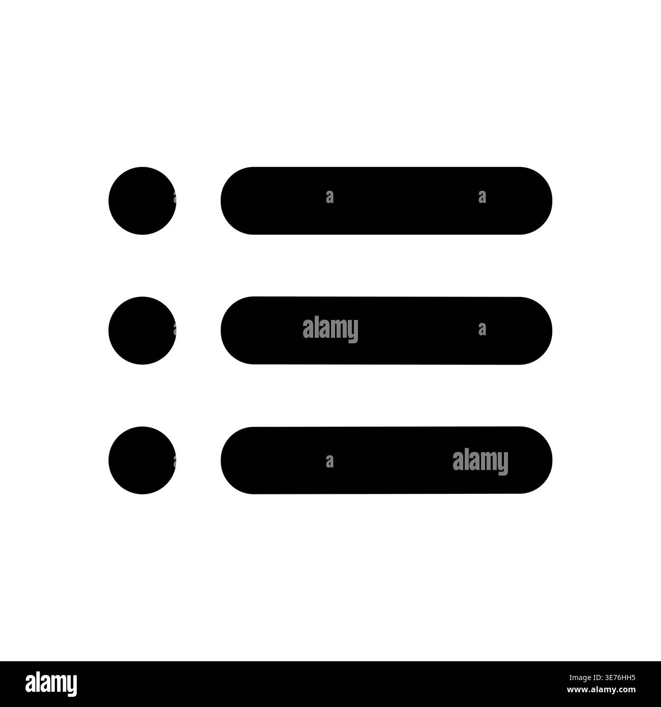 Black and White Hamburger Menu Icon Vector Illustration Simple Design Stock Vector