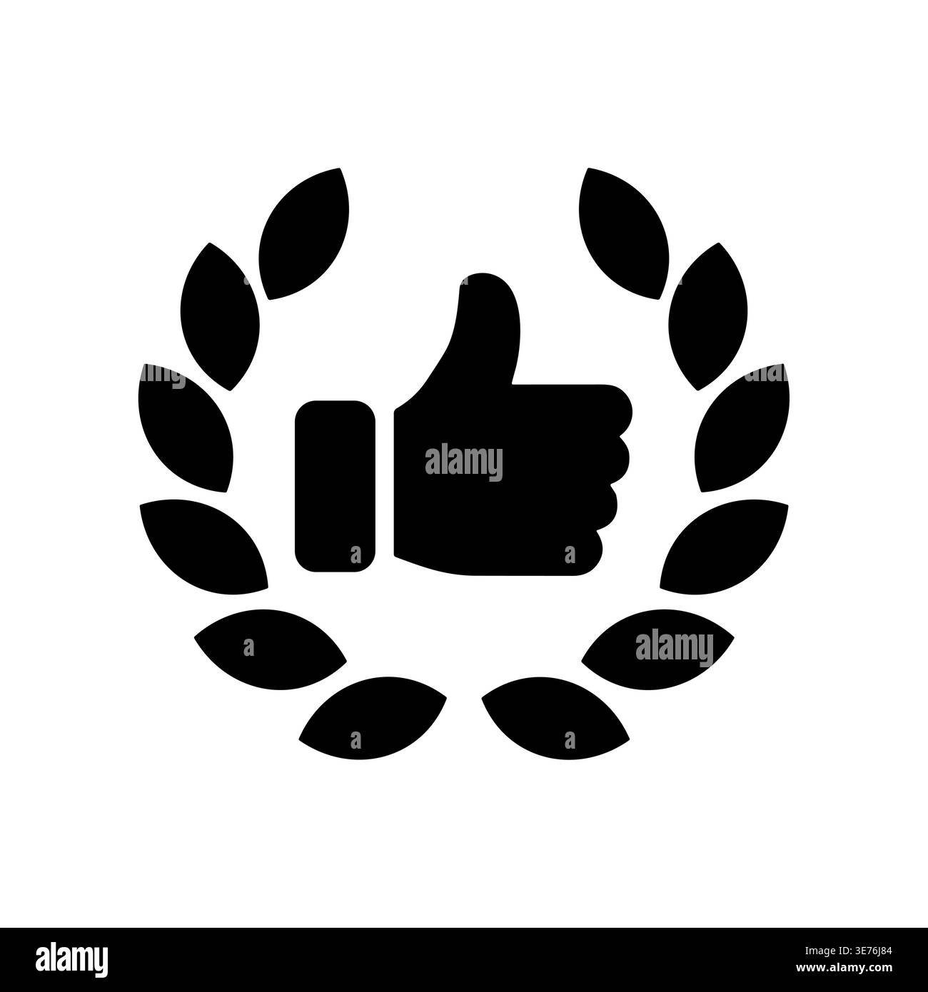 Thumb up with laurel wreath icon vector illustration Stock Vector
