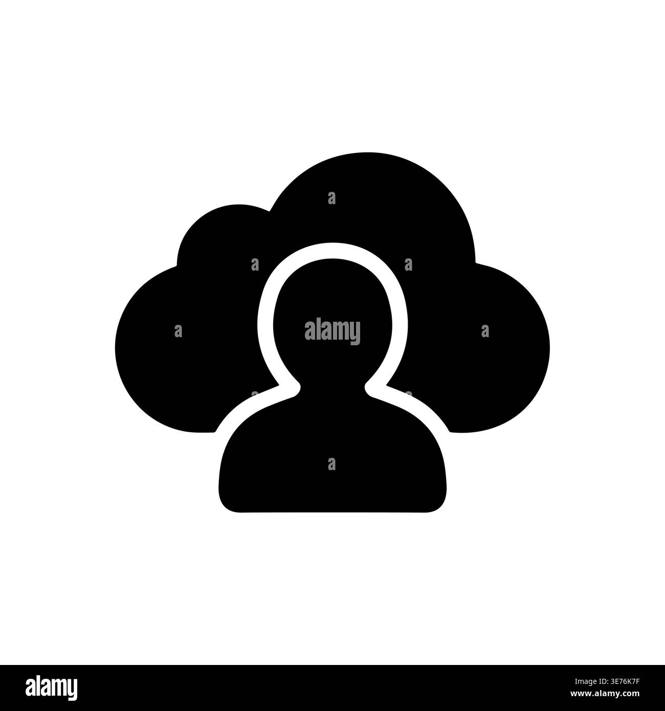 Cloud user icon, online profile in data cloud storage Stock Vector