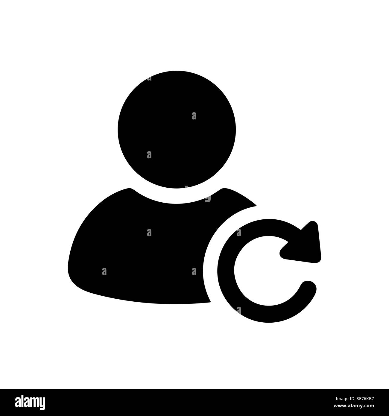 User profile refresh icon vector illustration in black color Stock Vector