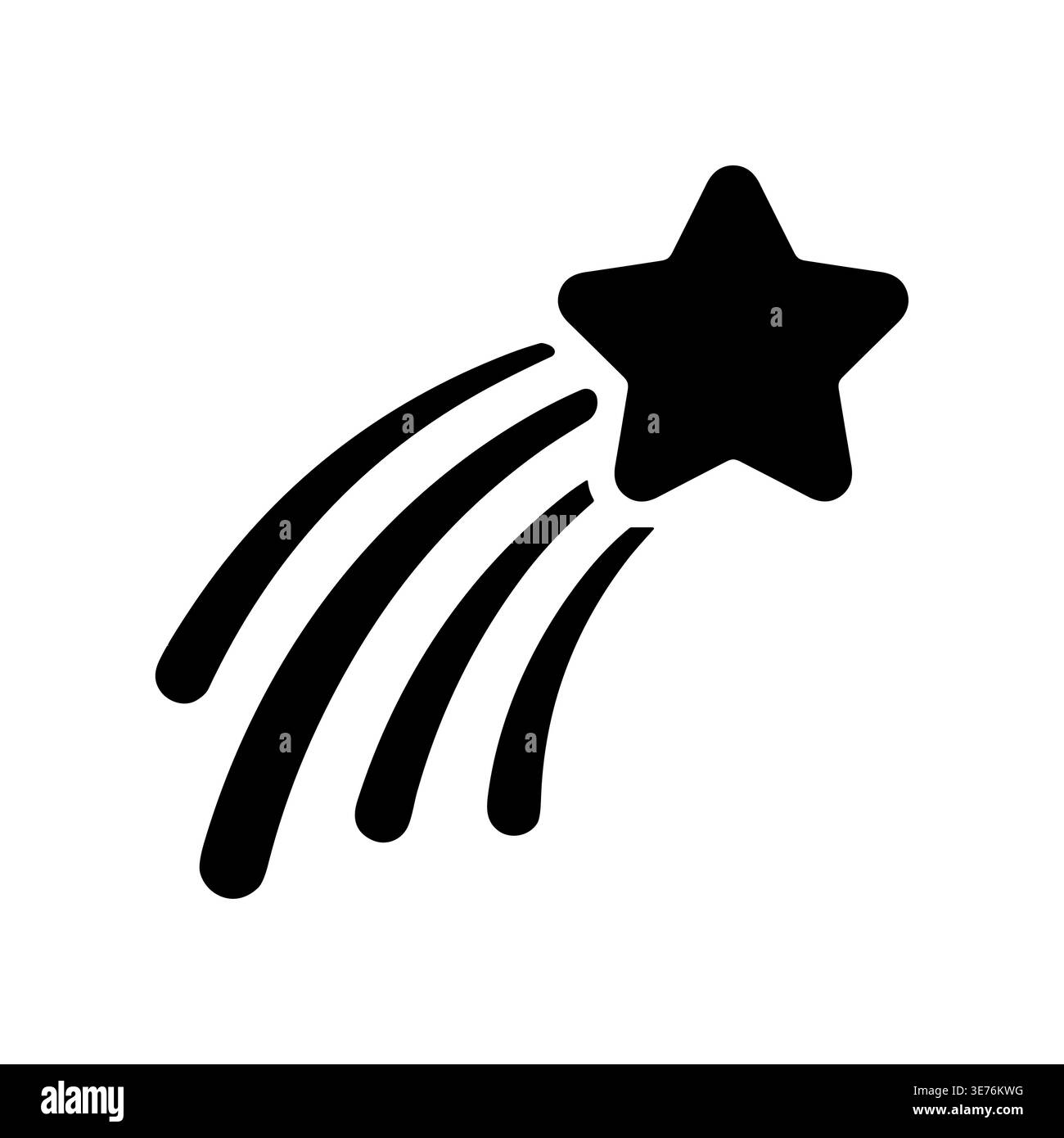 Black shooting star icon vector illustration on white background Stock Vector