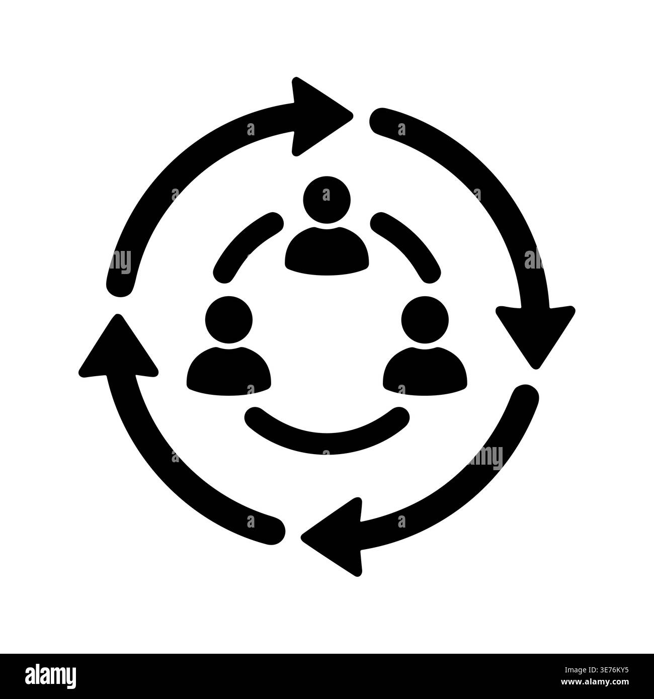 Teamwork circle diagram infographic, collaboration icon, communication process concept Stock Vector