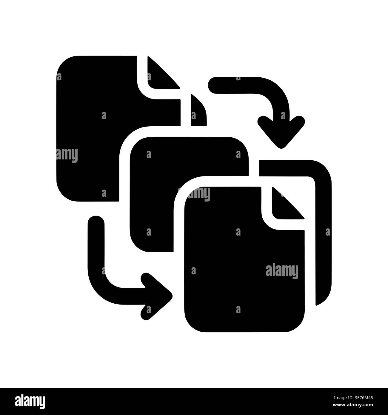 File conversion icon, document processing and transformation, vector glyph Stock Vector