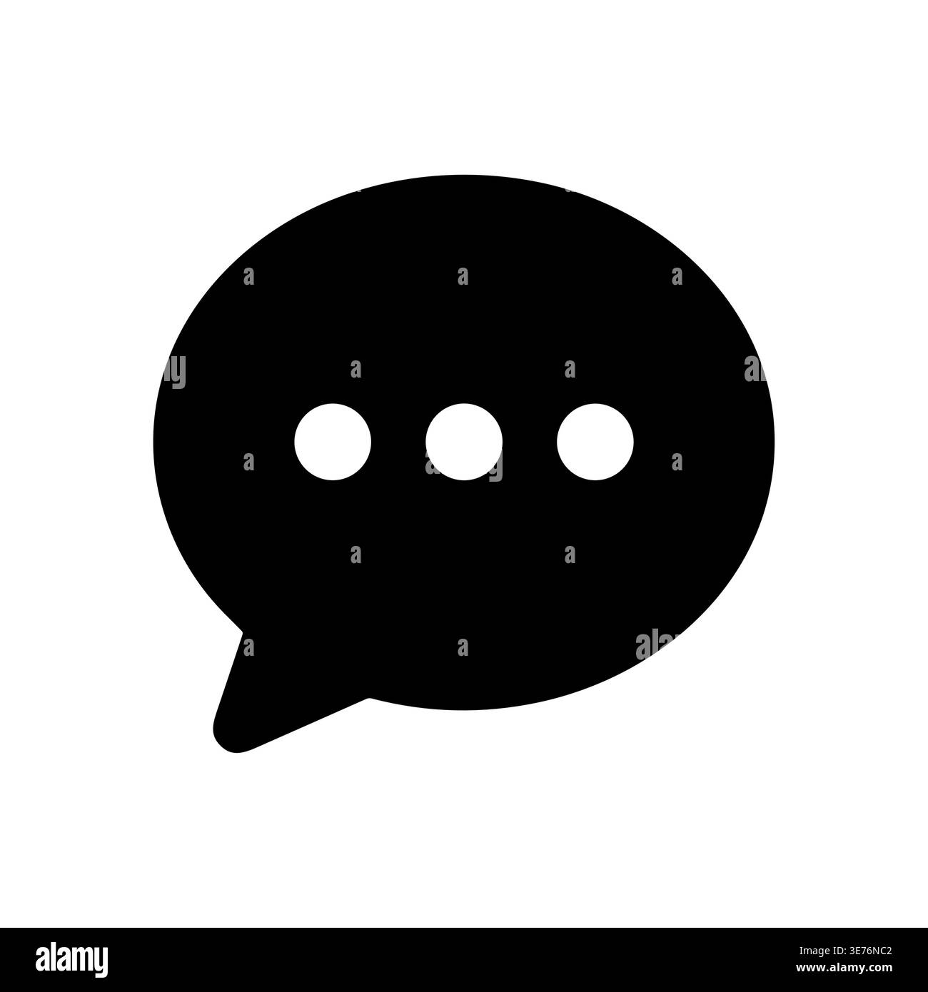 Black speech bubble with three dots in minimal style Stock Vector
