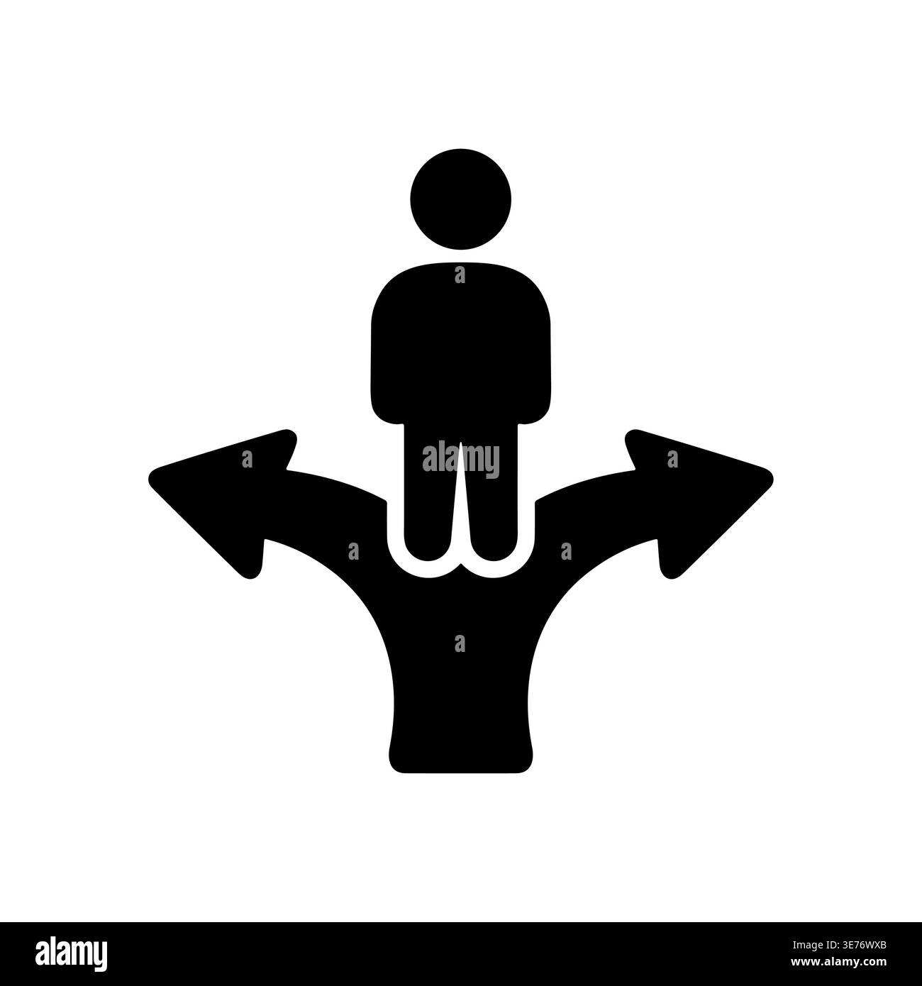 Decision point icon with person standing at fork in road Stock Vector ...