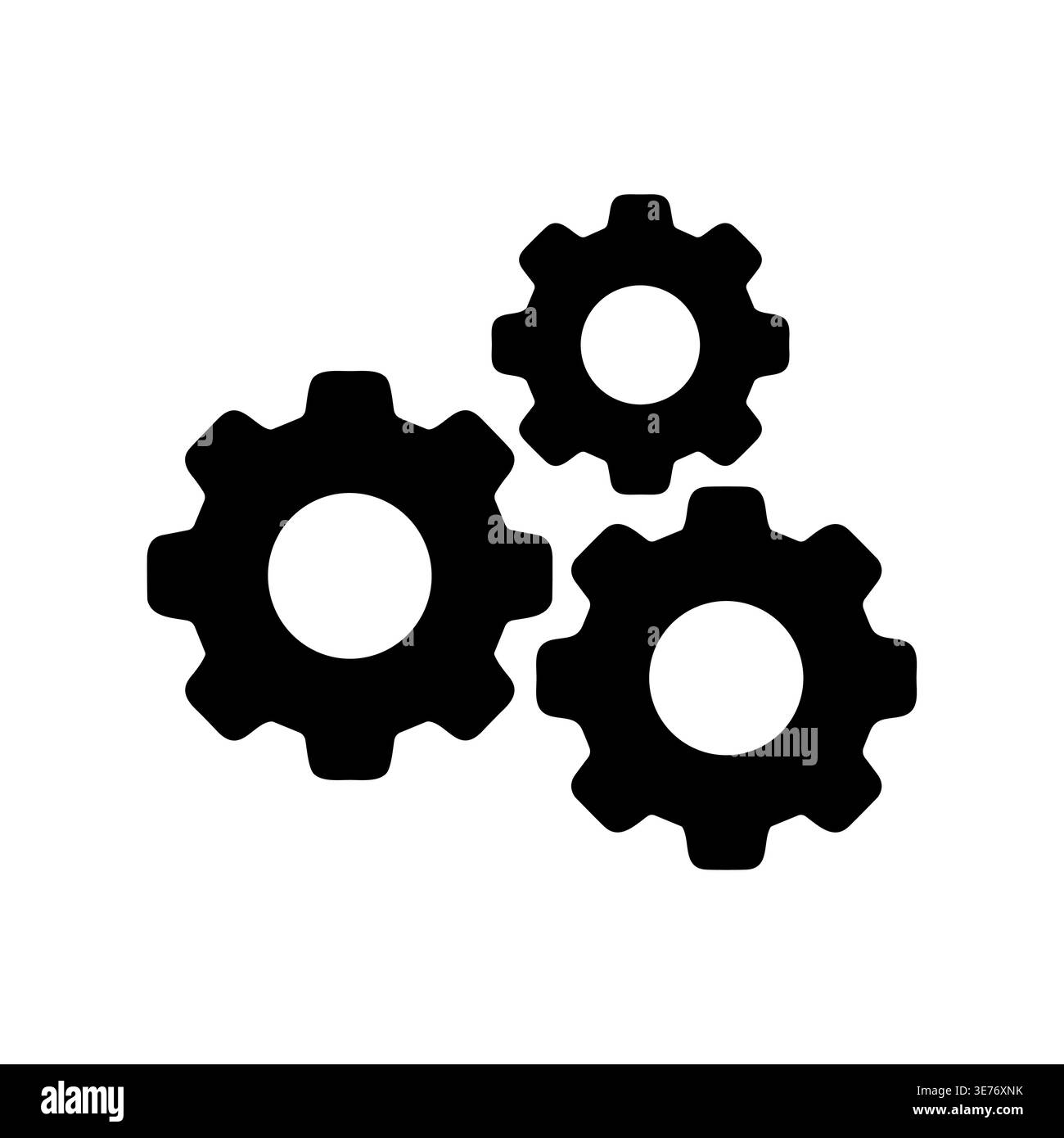 Black Gear Icon Symbolizing Engineering, Mechanics, and Problem Solving Stock Vector