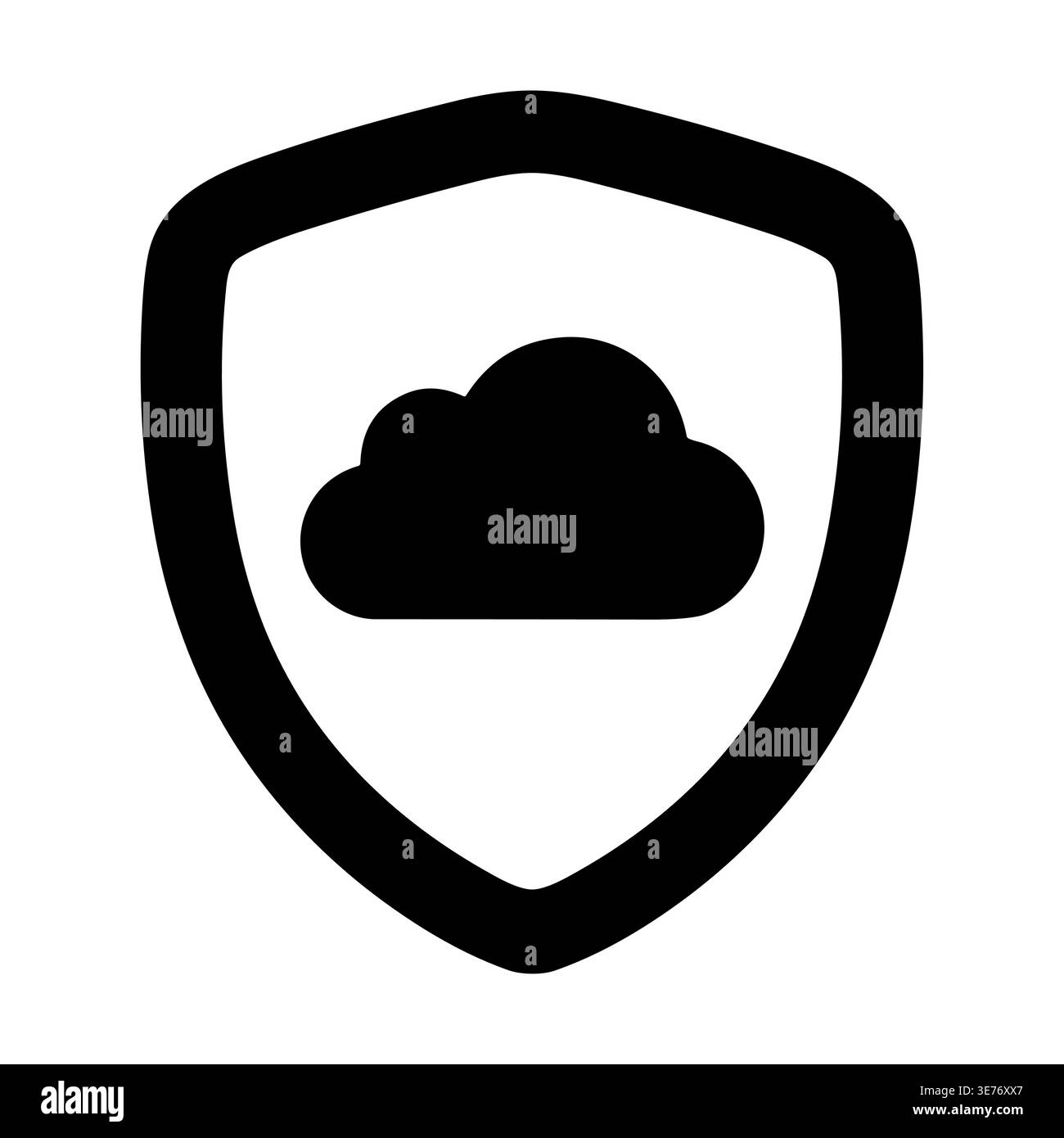 Cloud storage security shield icon for data protection concept Stock Vector