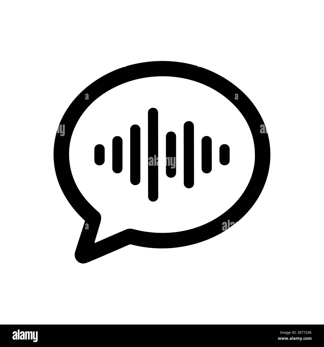 Voice message icon. Vector speech bubble with sound wave. Stock Vector