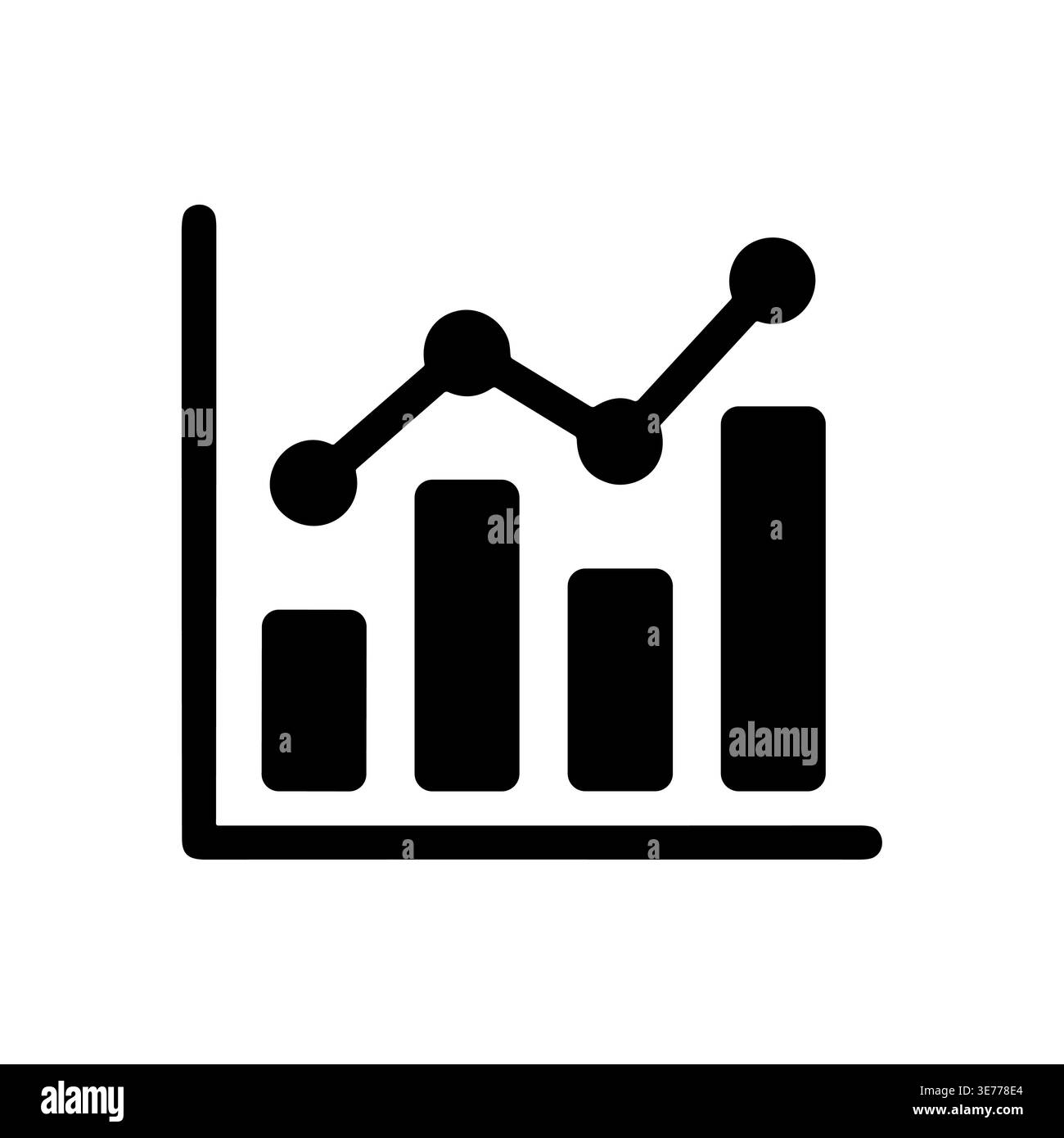 Simple line and bar graph icon representing data analysis Stock Vector