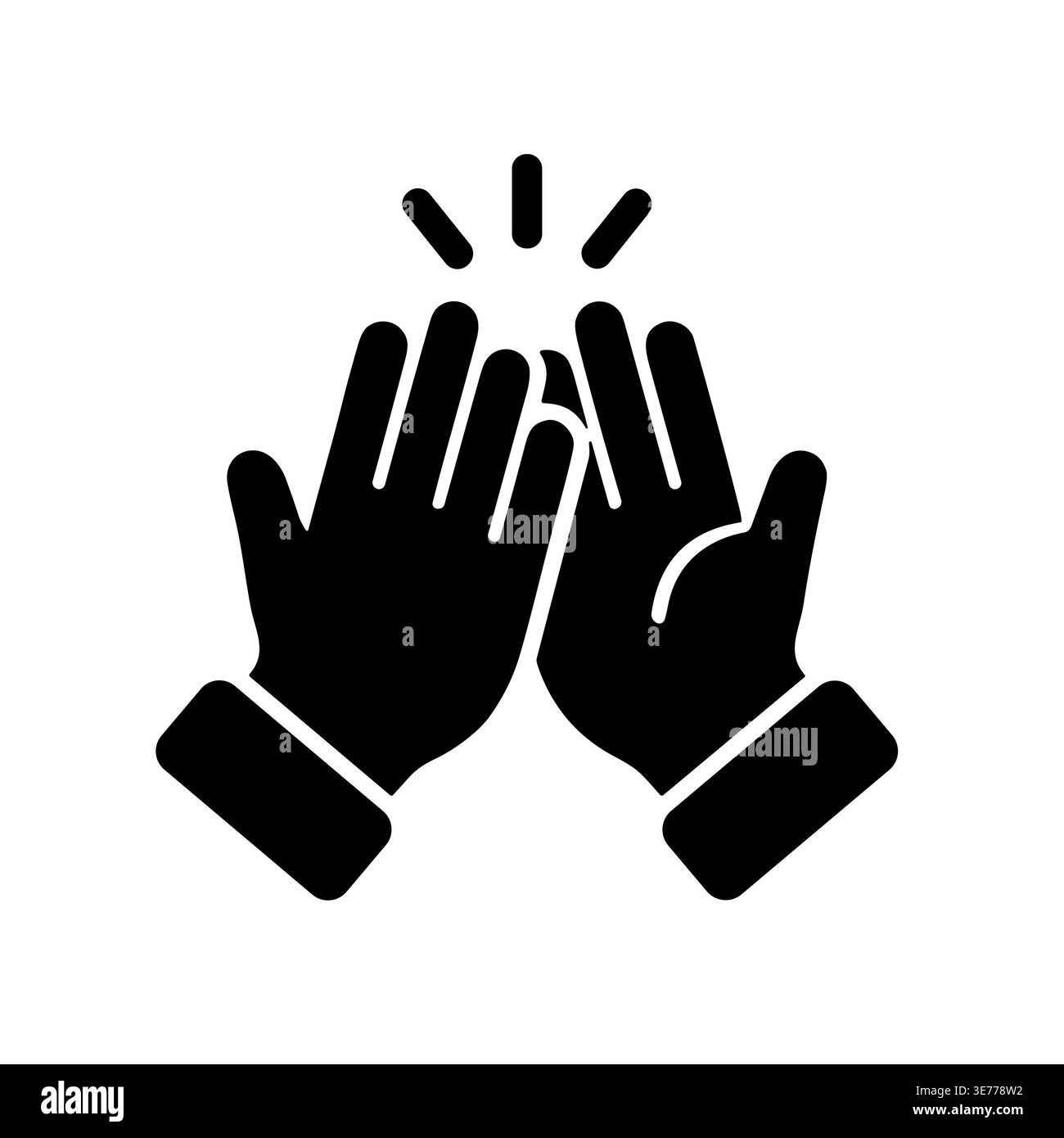 High five icon, glyph style, hands clapping, approval gesture Stock ...