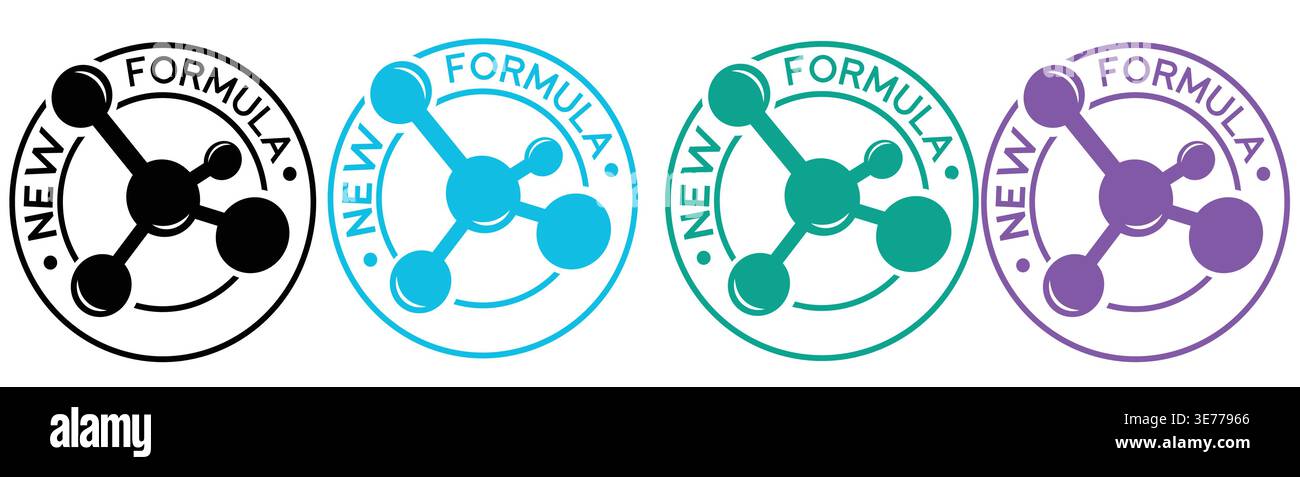 New Formula Molecule Logo Set with Circular Badge Design – Science ...