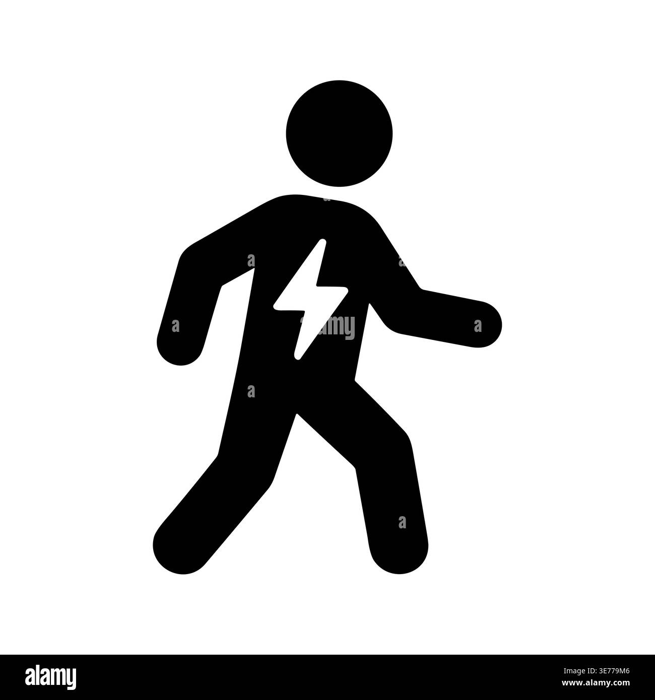 Human figure hit by lightning vector icon simple design Stock Vector ...