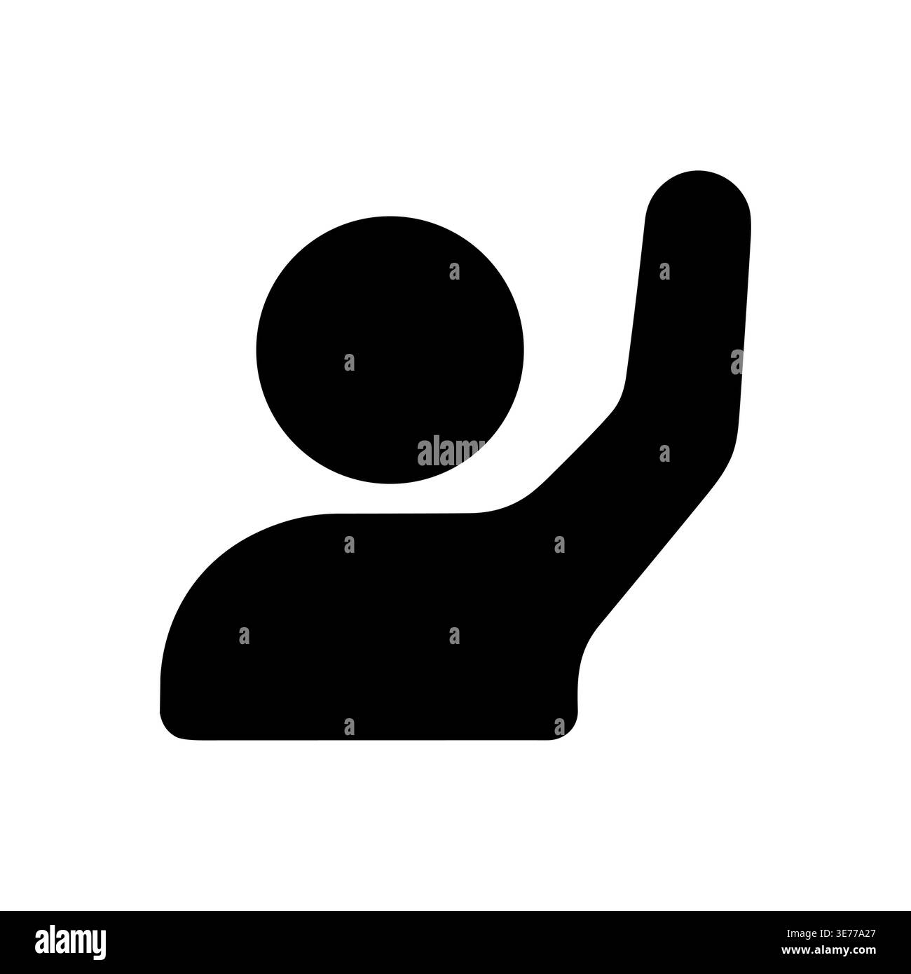 Simple silhouette icon of a person raising their hand Stock Vector ...