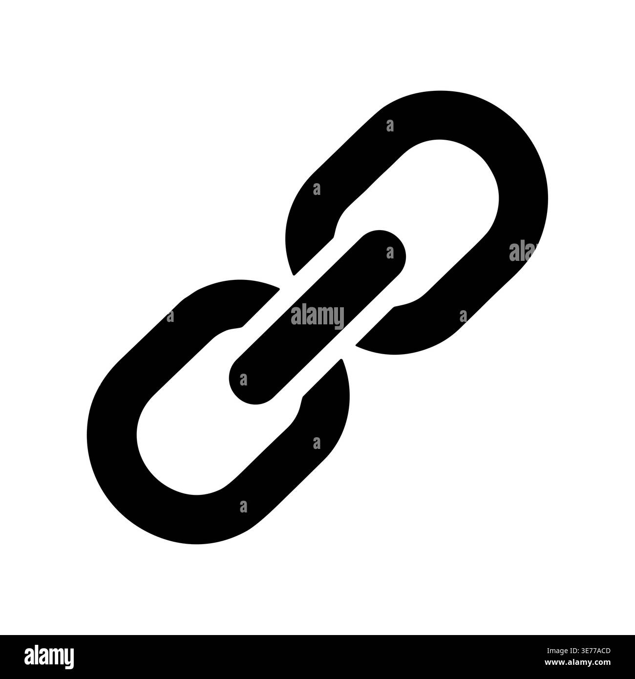 Two connected chain links in a simple vector illustration Stock Vector