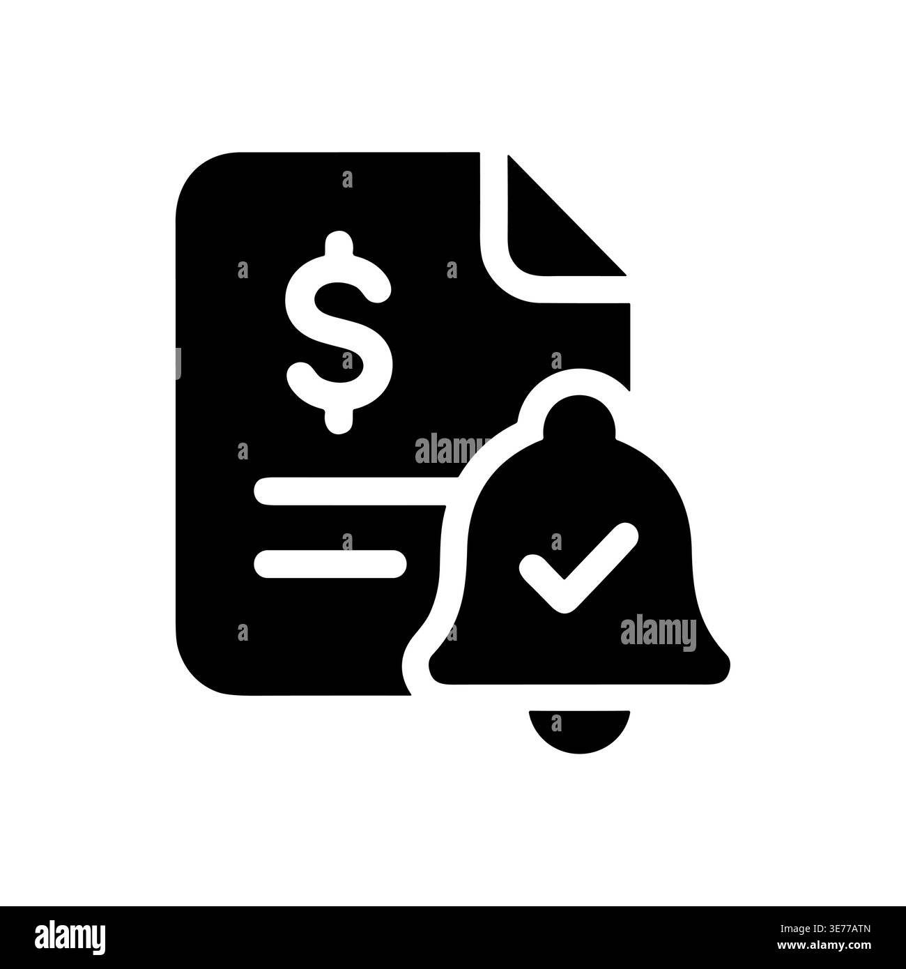 Bill payment reminder notification solid icon vector illustration design Stock Vector
