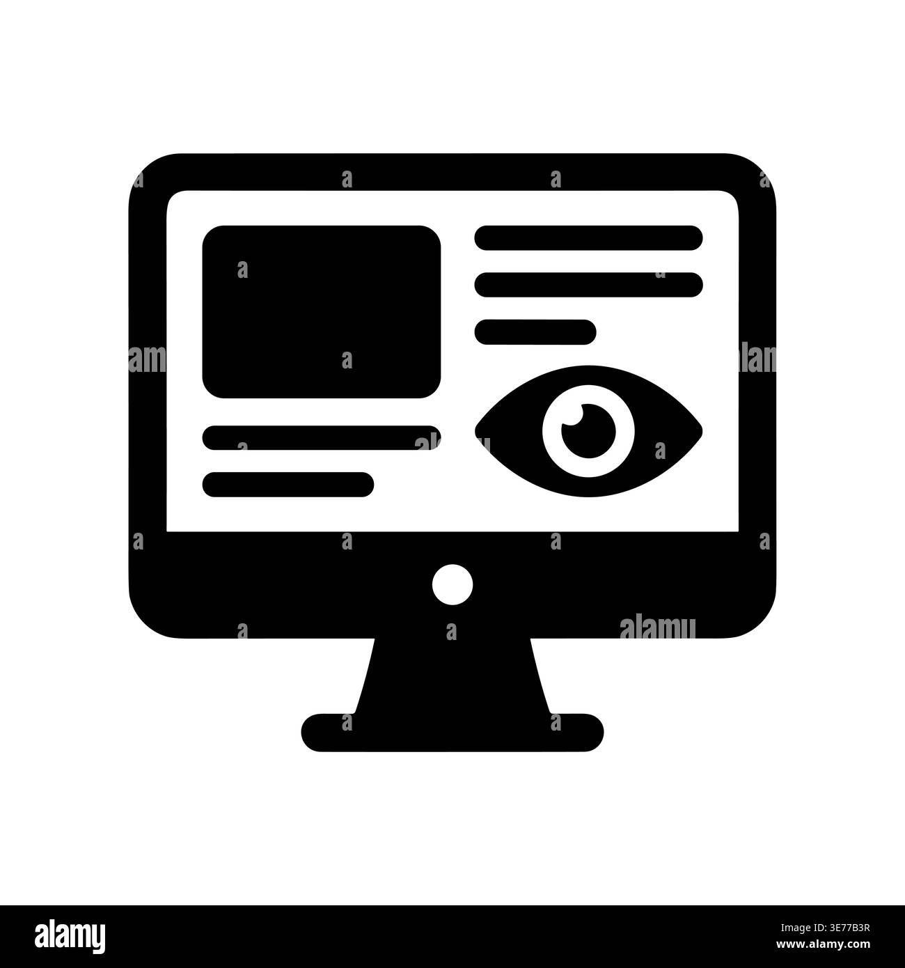 Computer screen with eye icon simple vector illustration design Stock Vector