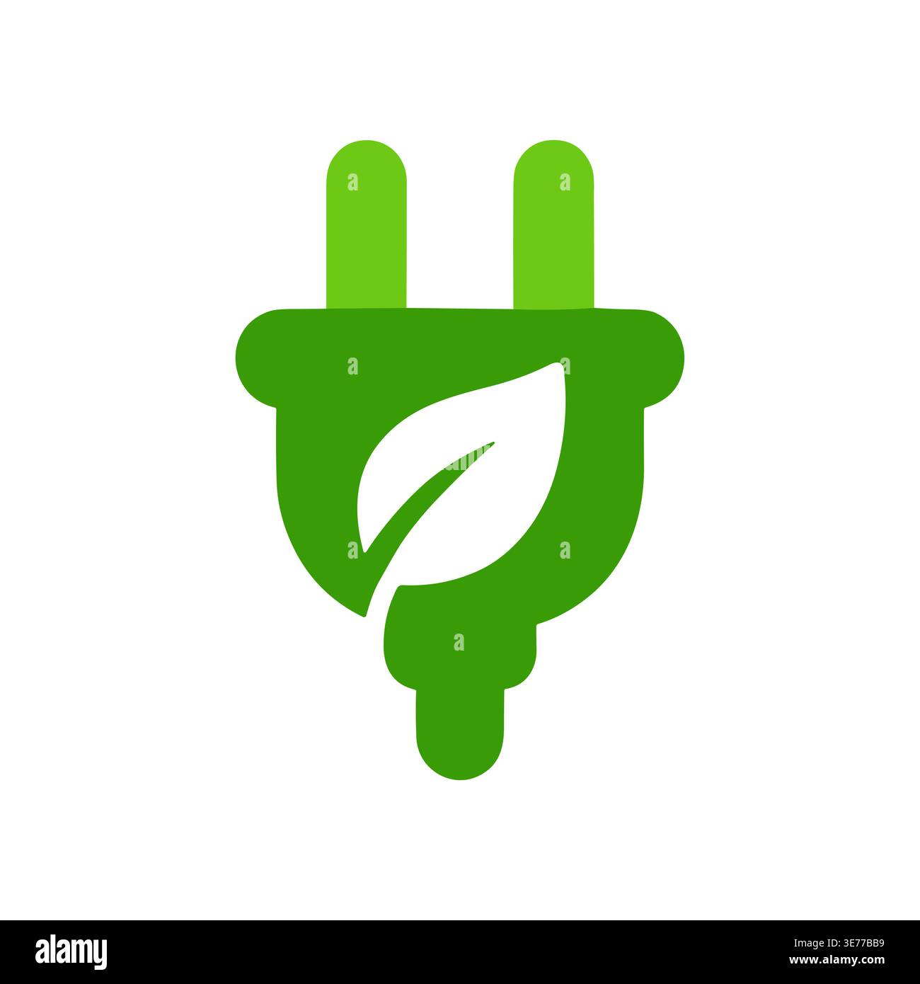 Green energy electric plug with leaf logo vector illustration Stock ...