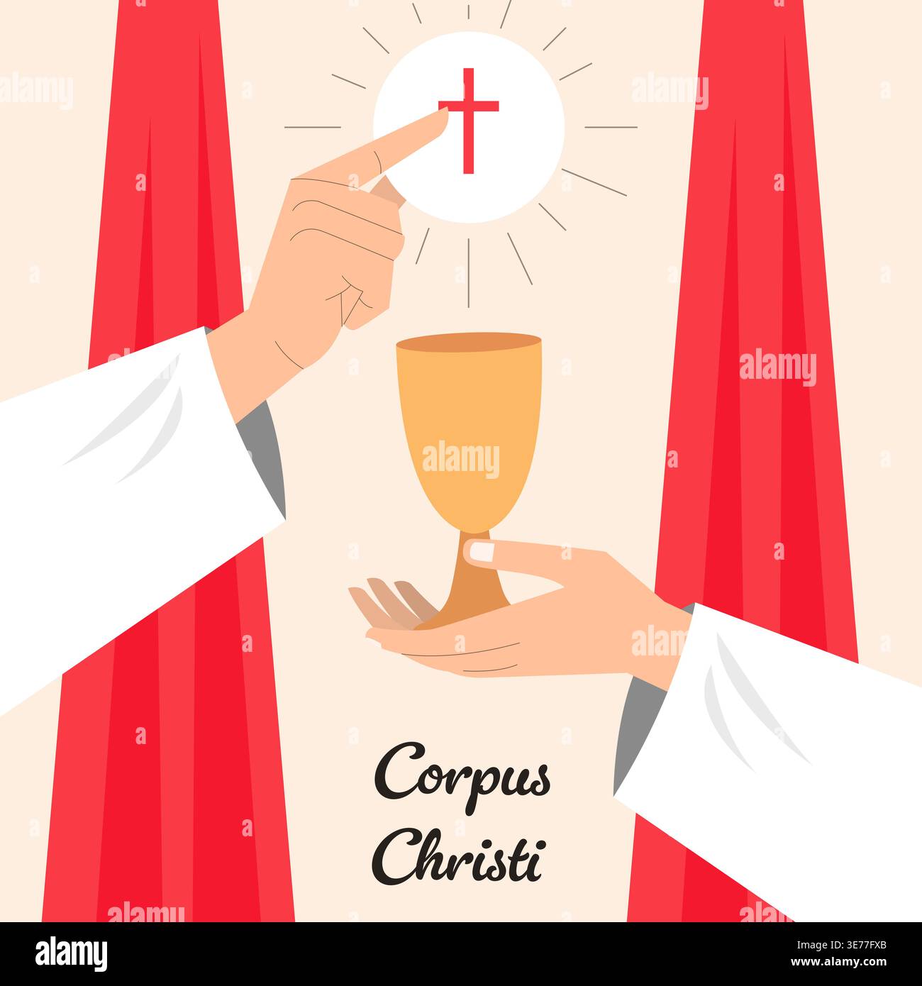 flat design illustration for celebration corpus christi Stock Vector
