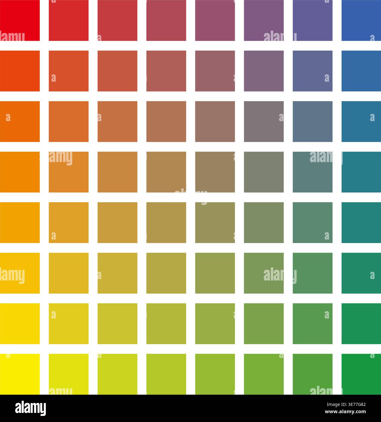 Systematic Color Swatch Set. Vector Illustration Isolated On A White Background. Stock Vector