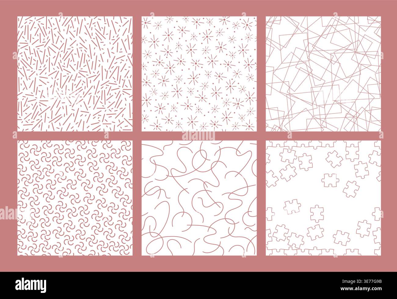 Seamless Vector Contemporary Pattern Set. Horizontally And Vertically Repeatable. Stock Vector
