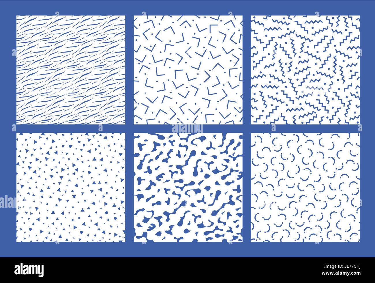 Seamless Vector Contemporary Pattern Set. Horizontally And Vertically Repeatable. Stock Vector