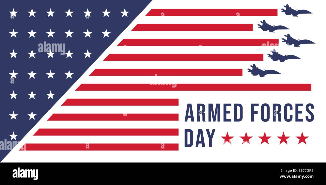 armed forces day banner illustration in flat design style Stock Vector