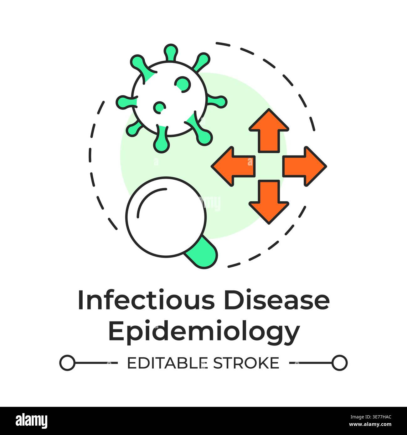 Infectious disease epidemiology multi color concept icon Stock Vector