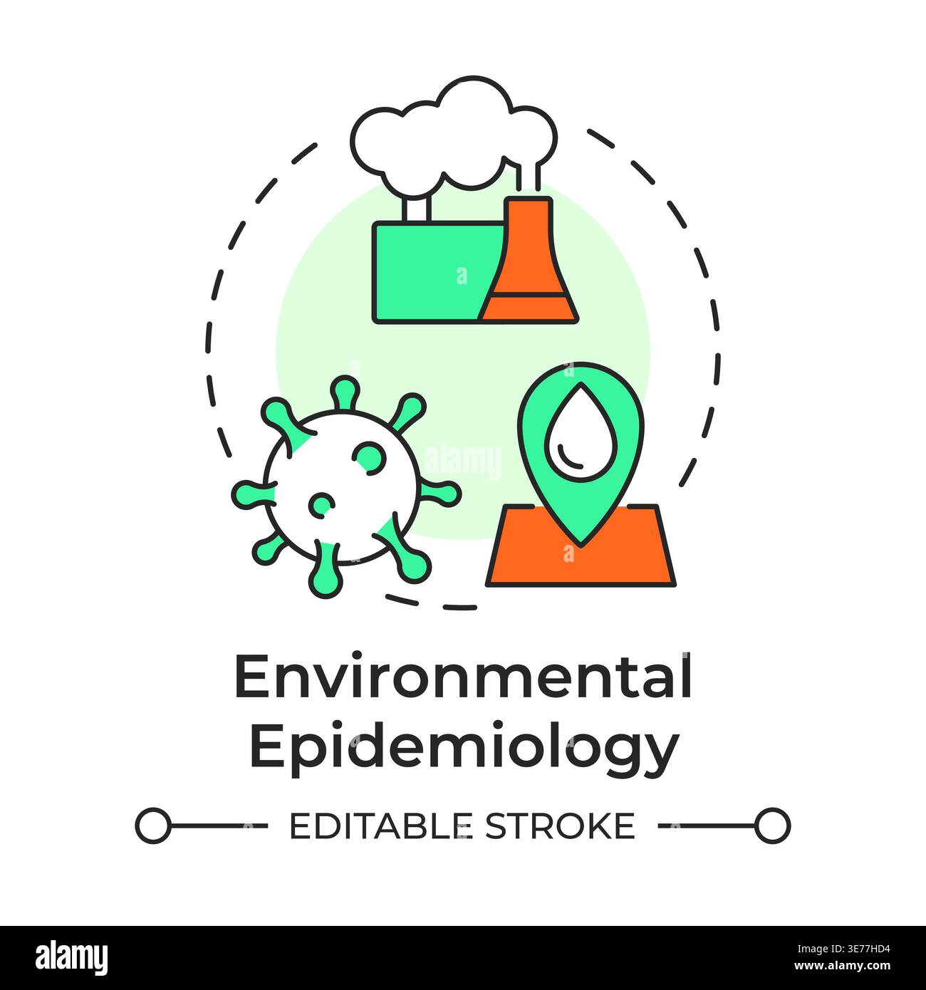 Environmental epidemiology multi color concept icon Stock Vector