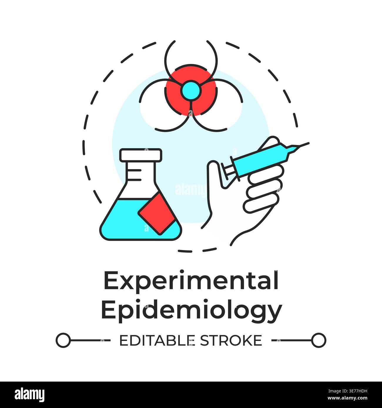 Experimental epidemiology multi color concept icon Stock Vector