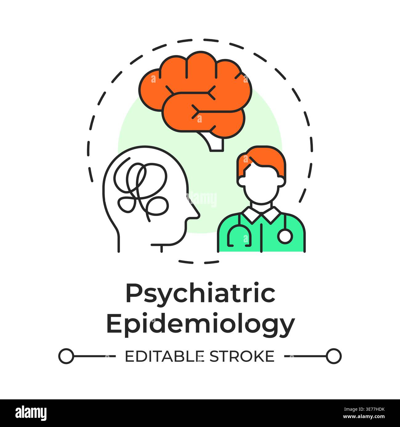Psychiatric epidemiology multi color concept icon Stock Vector