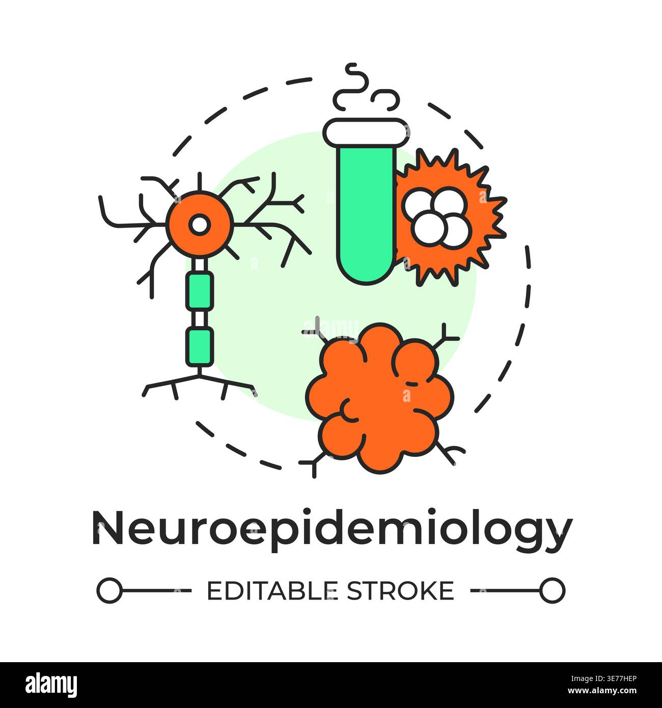 Neuroepidemiology multi color concept icon Stock Vector