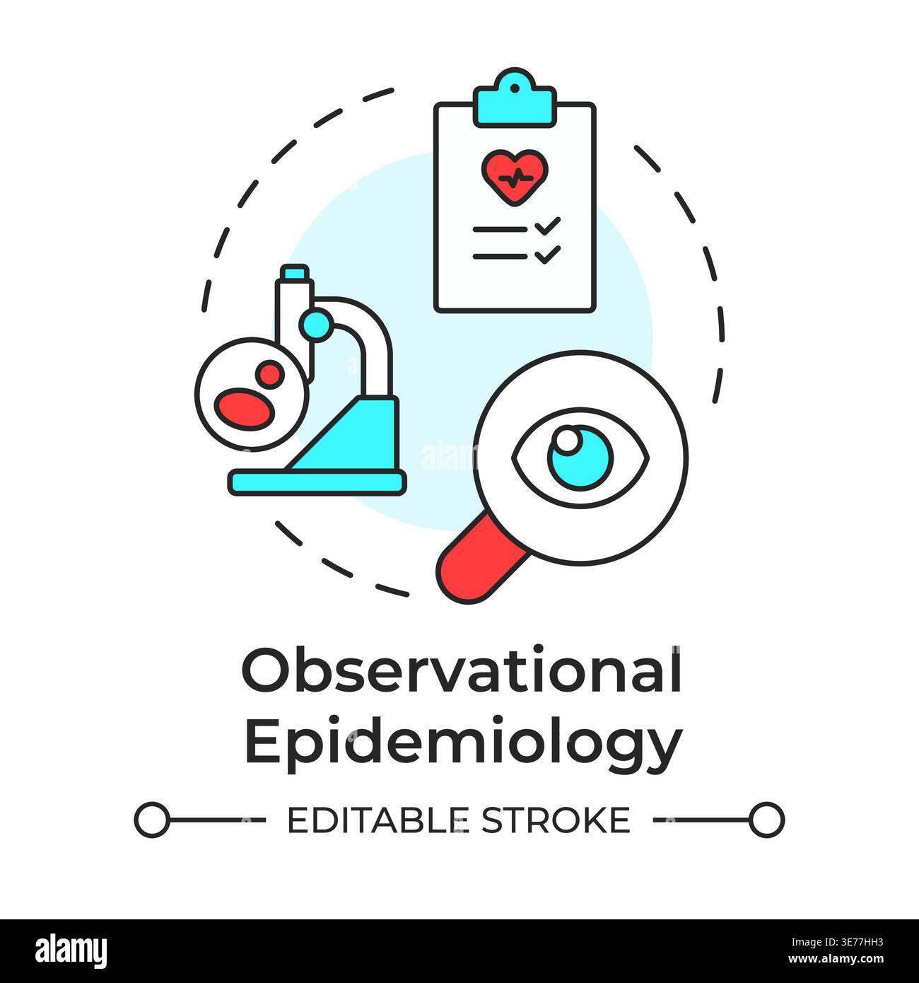 Observational epidemiology multi color concept icon Stock Vector