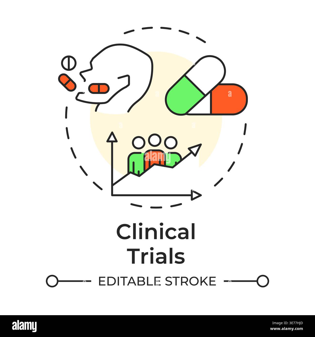 Clinical trials multi color concept icon Stock Vector