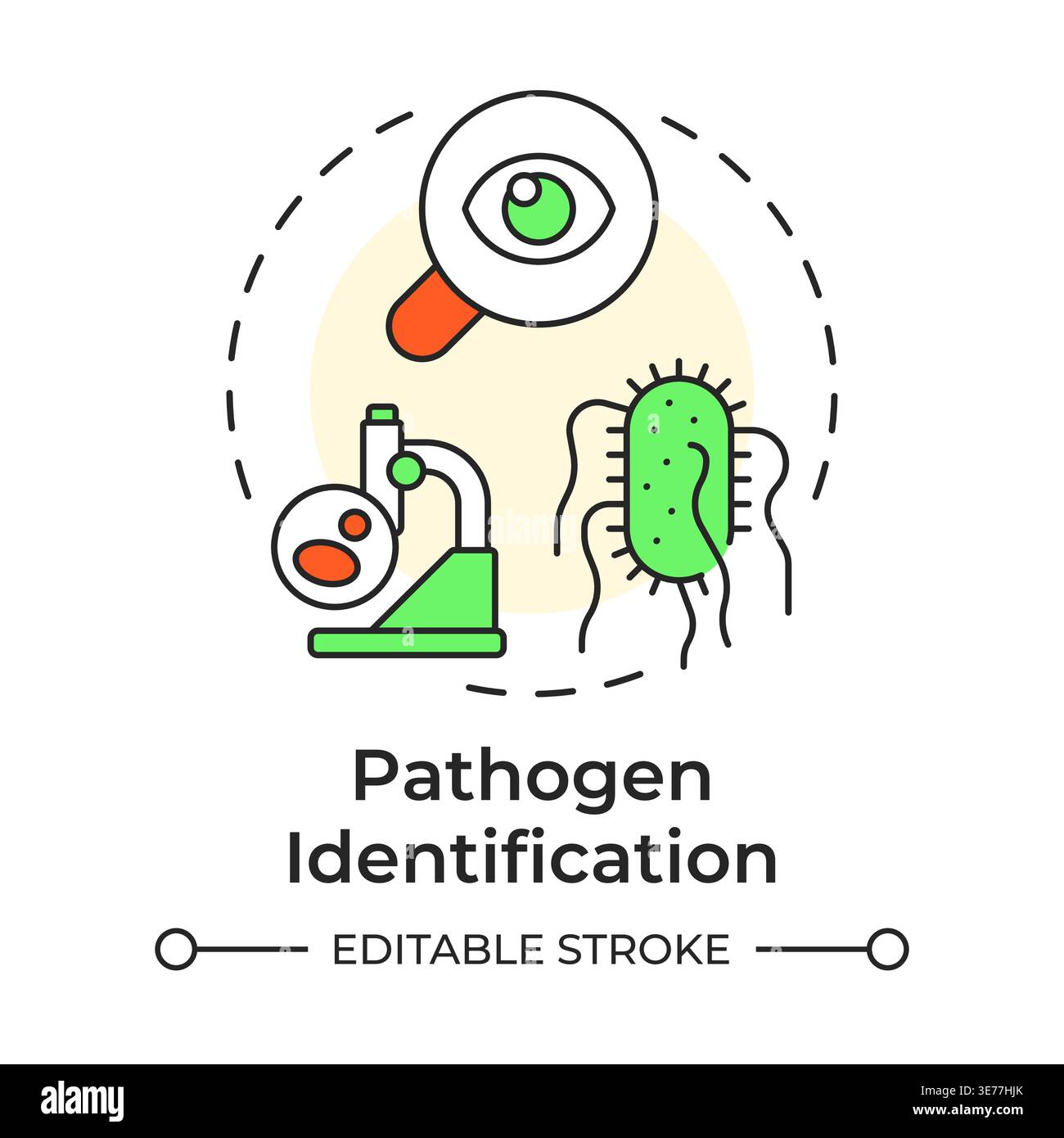 Pathogen identification multi color concept icon Stock Vector
